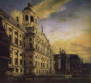 Jan van der Heyden City Hall and Plaza painting